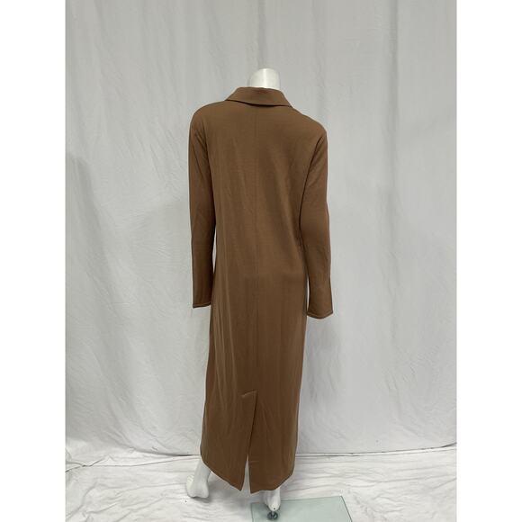 Tibi Wool Jersey Polo Brown Wool Shirt Dress Size M - Picture 2 of 4